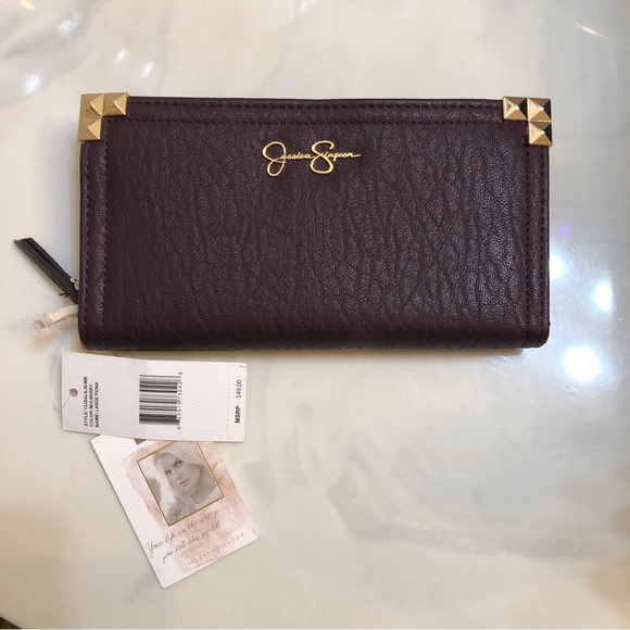 Jessica Simpson Large Fiona Faux Leather Wallet Color Mulberry NWT - Picture 3 of 13